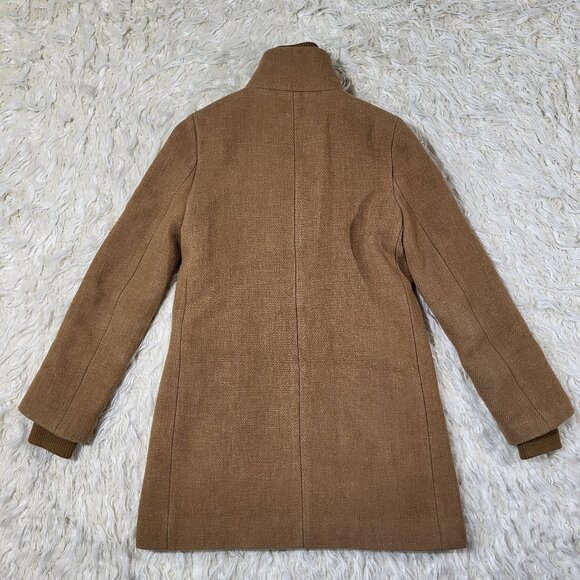 J.Crew Coat Womens 0 Lodge Italian Wool Camel Heather‎ Acorn Zip Up Coat #K0896 - Picture 14 of 16